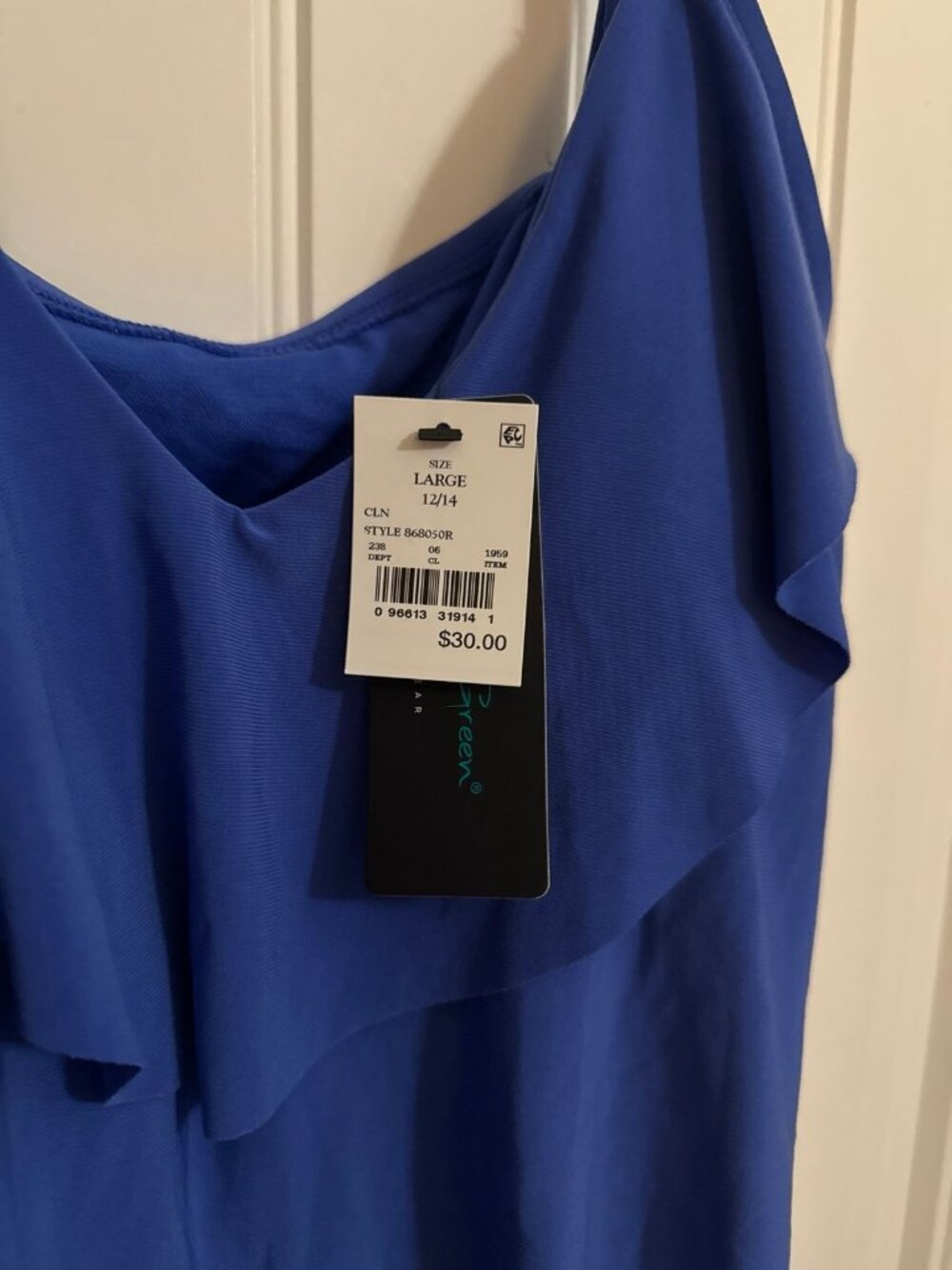 NWT - large blue women’s bathing suit top/shirt - Picture 3 of 5